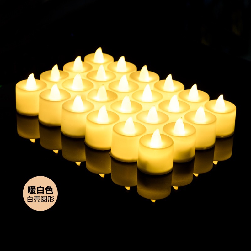 (Round) Electronic candle (24 warm white)