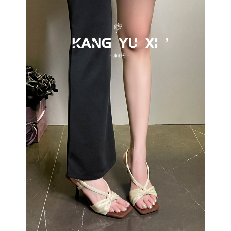 French-Style Niche Design Open-Toe Sandals for Women with Back Strap, 2025 Summer New Retro Roman Stiletto High Heels