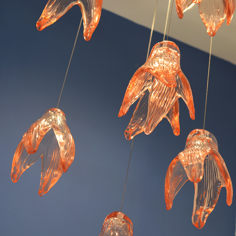 Ceiling Air Hanging Decoration Hotel Lobby Sales Department Sandtable Chandelier Art Glass Hanging Flowers Decorative Lamps