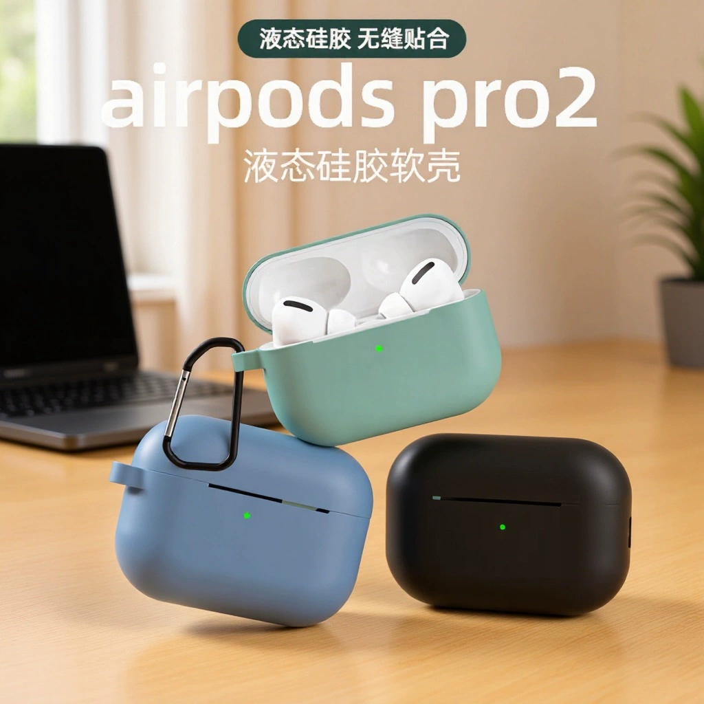 Силиконовый защитный чехол для Apple AirPods Pro 2, 2 мм, варианты мультицвета и металлической пряжки