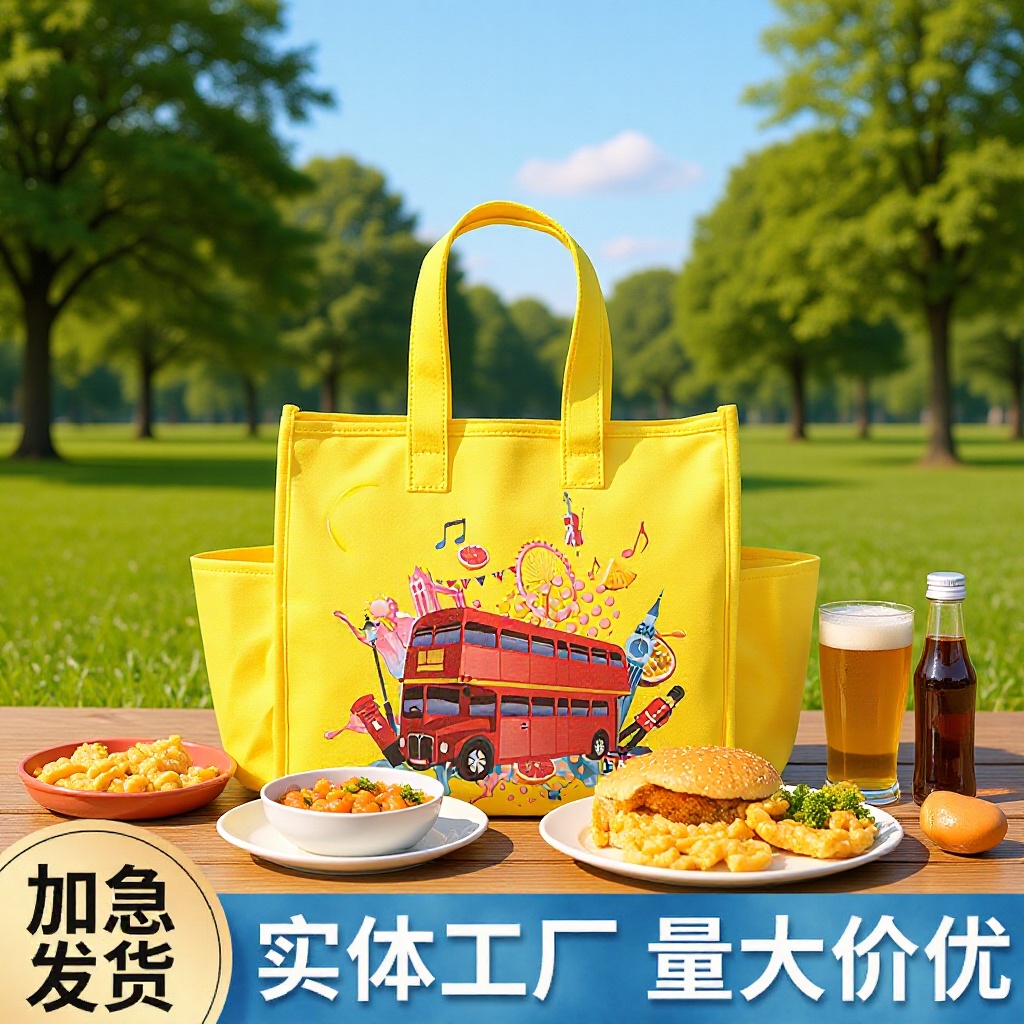 批发外卖专用手提保温包铝箔无纺布蛋糕奶茶冷藏袋开口保温袋冰包