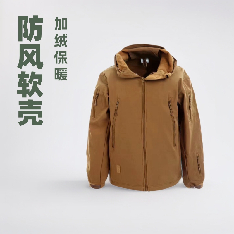 Factory Direct Sales Workwear Outdoor Softshell Sharkskin Tactical Jacket Fleece Camouflage Men's Jacket
