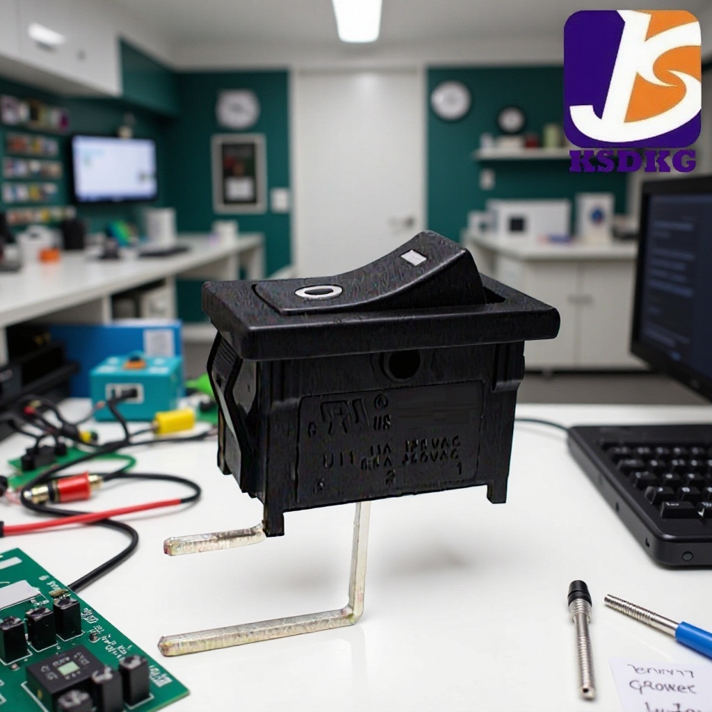 供应11A大电流船型开关 1P1T两脚弯脚翘板开关 1档1位按键开关