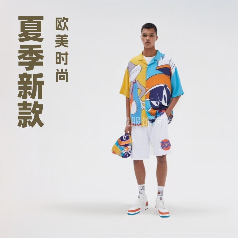 [New Customer Instant Discount] Summer New European and American Fashion Style Sports Casual Men's Cardigan Shirt