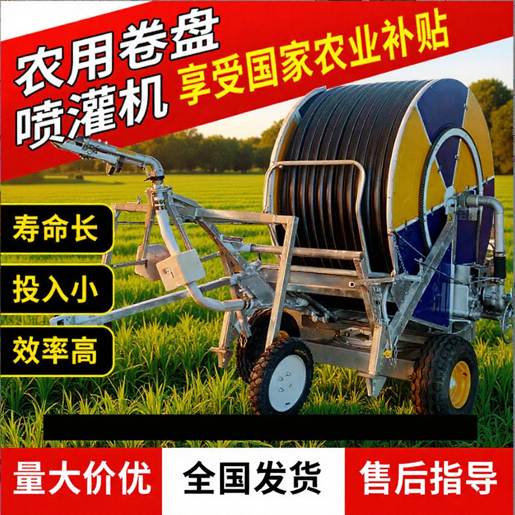 农田卷帘喷灌机可移动自走式自动回管灌溉设备浇地机卷盘式喷灌机
