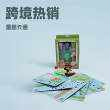 互动好玩英文版益智彩卡手指娃娃小红帽故事手指套玩偶跨镜款