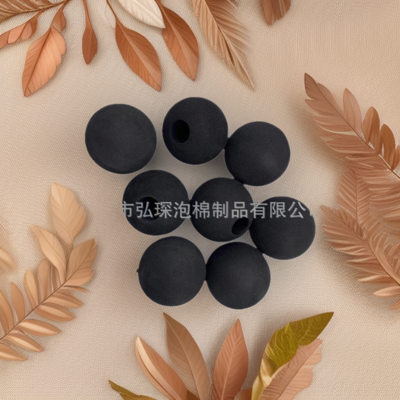 支持订货eva筋膜枪泡棉球70度黑色打孔瑜伽按摩配件eva研磨球