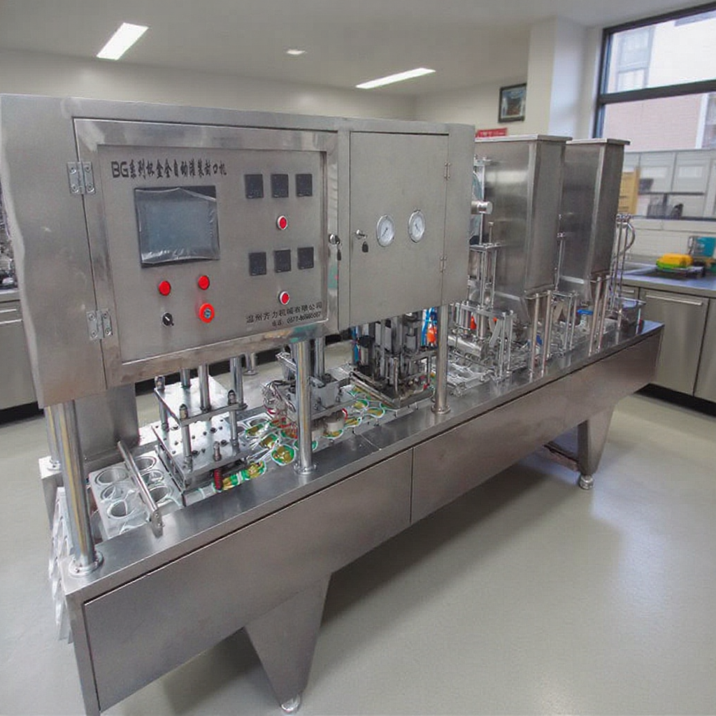 供应杯装辣椒酱灌装封口机 蒜蓉剁椒酱充填封杯机 调味酱杯装机