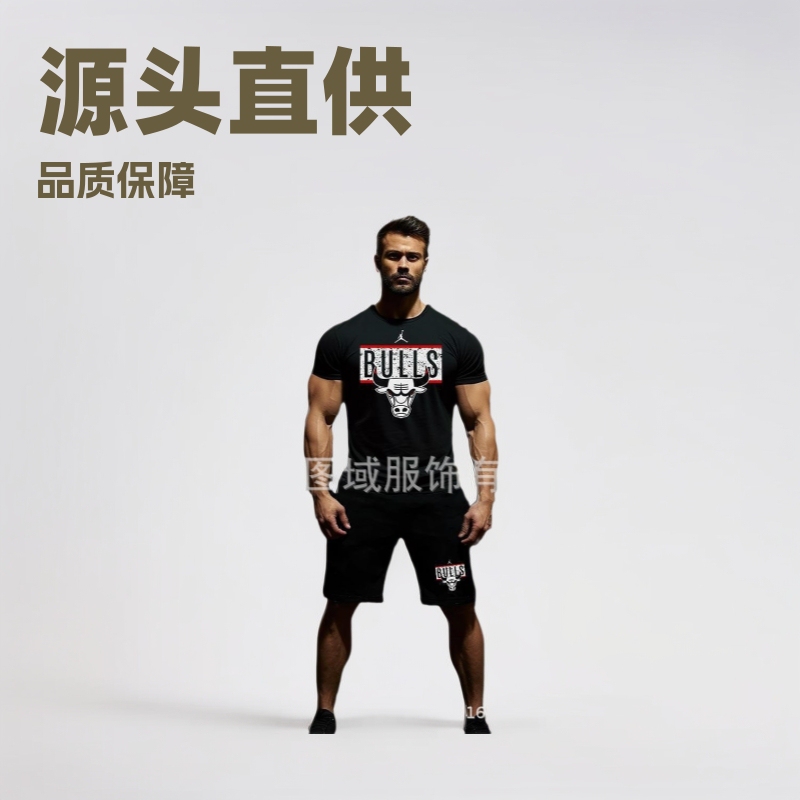 Cross-Border Exclusive Nba Men's Summer Sports and Leisure Round Neck T-Shirt Short-Sleeved Tops Shorts Basketball Uniform Short-Sleeved Suit Cross-Border Exclusive Nba Men's Summer Sports and Leisure Round Neck T-Shirt Short-Sleeved Tops Shorts Basketball Uniform Short-Sleeved Suit