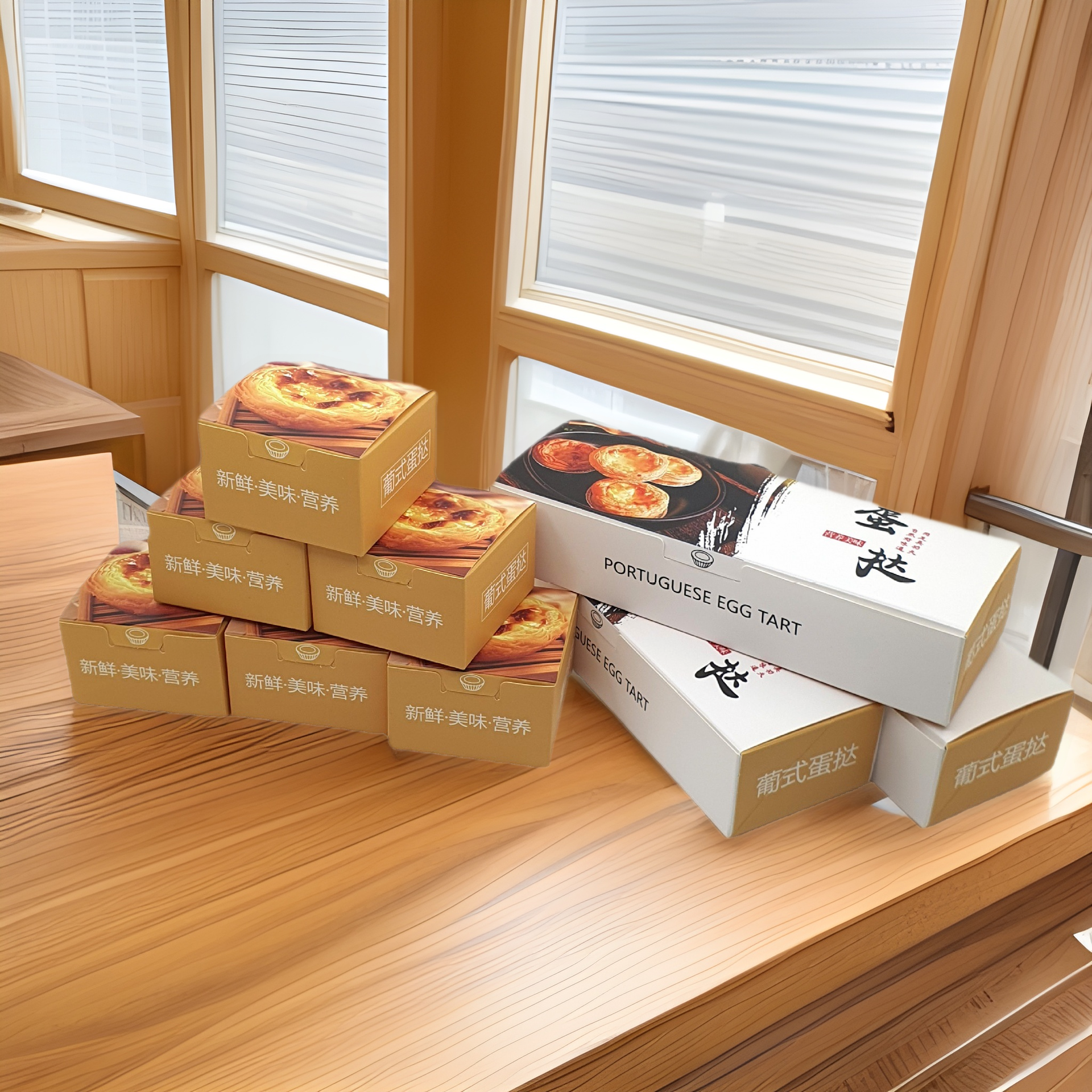 包装蛋挞盒12346粒装烘培透明开窗一次性打包盒葡式蛋挞盒甜点