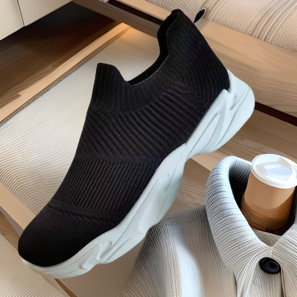New Spring and Autumn Casual Shoes for Women, Fly-Knit Breathable Shoes, Foreign Trade Trendy Women's Shoes, Slip-On Sneakers, Source Factory