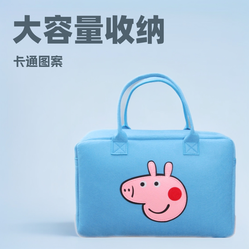 毛毡旅行袋卡通旅行包大容量收纳包行李袋短途手提包卡通收纳包