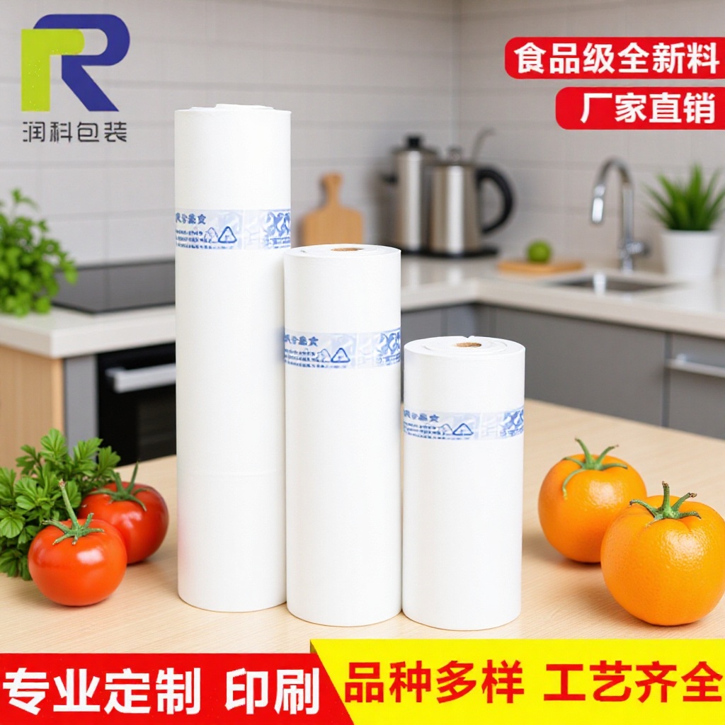 圆形保鲜手撕袋 透明撕拉包装袋 全新料印花连卷食品袋