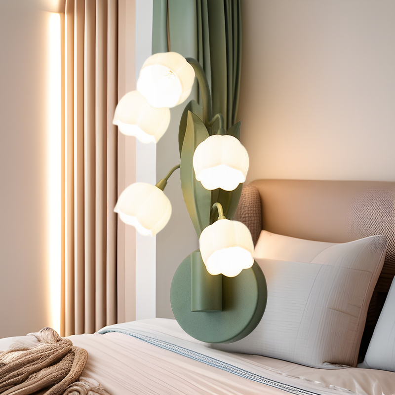 French Style Pastoral Wall Lamp Bedroom Bedside Lamp Modern Simple Internet Famous ins Style Aisle Stair Living Room Background Wall Lamp