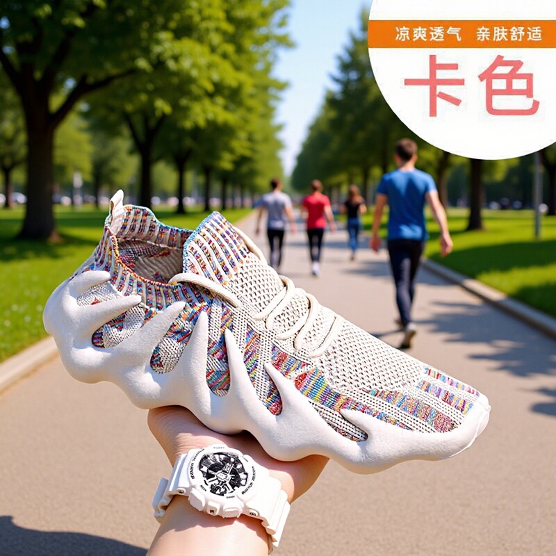 Octopus Socks Fly-Knit Sneakers for Women 2025 Summer New Korean Style Breathable Coconut Mesh Slip-On Women's Shoes Trendy