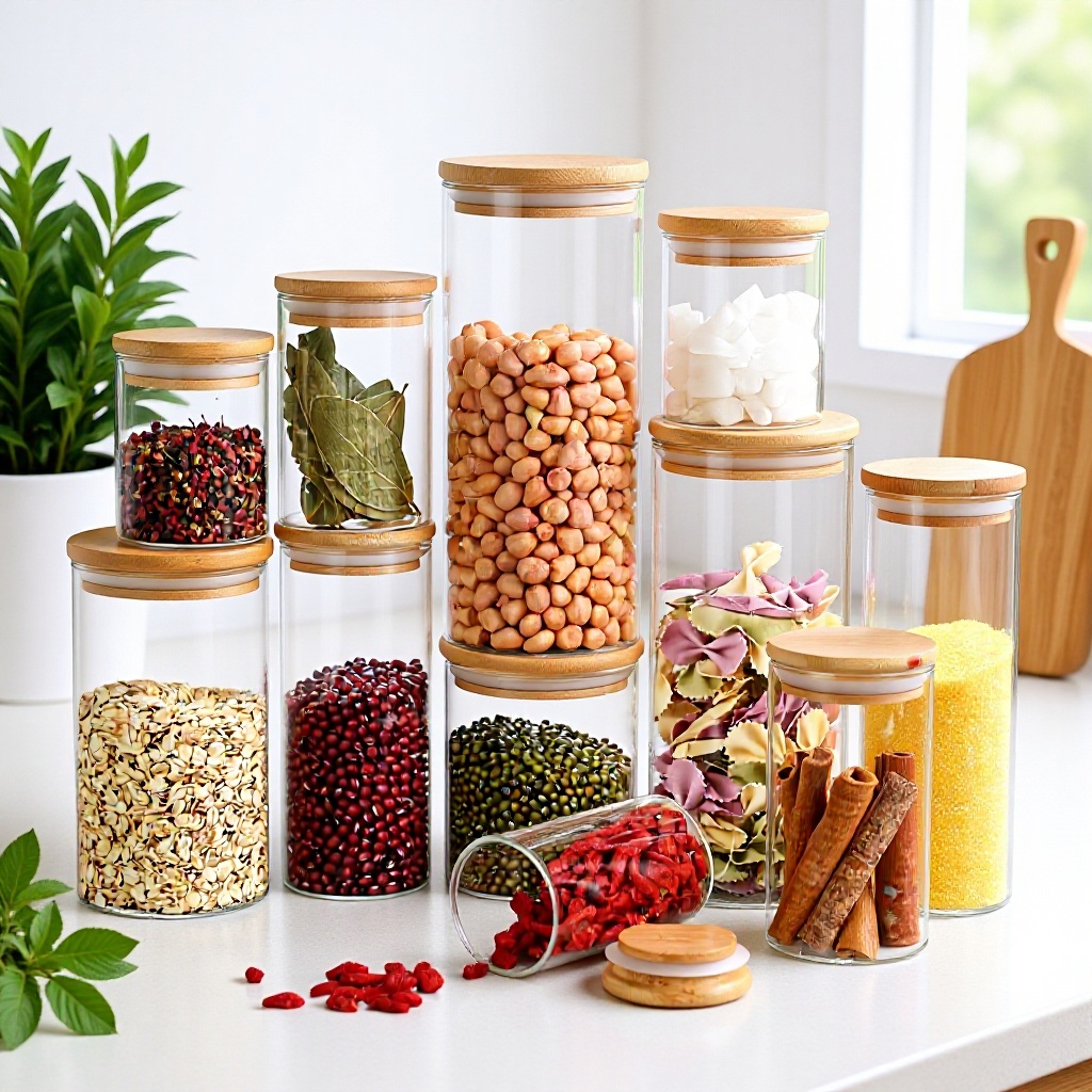 Frascos de vidrio, frascos sellados, frascos de vidrio resistentes a altas temperaturas, botellas de vidrio para granos, frascos de almacenamiento, frascos para té, juegos de té, frascos para guardar té.