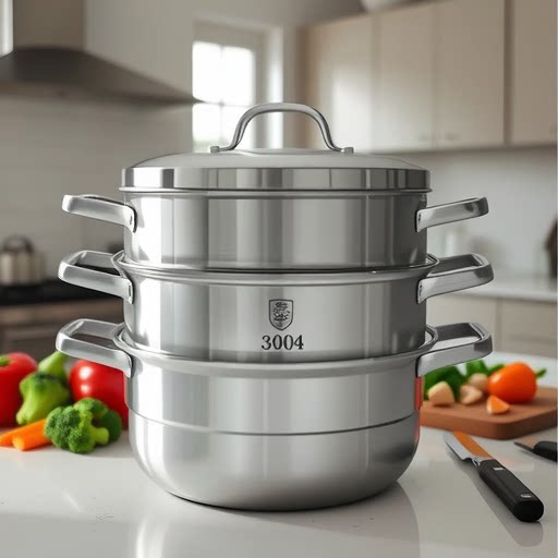 Cooker King Steamer 304 Stainless Steel Steamed Bread Steamed Buns Household Large Capacity Cooking Pot Gas Induction Cooker Universal T
