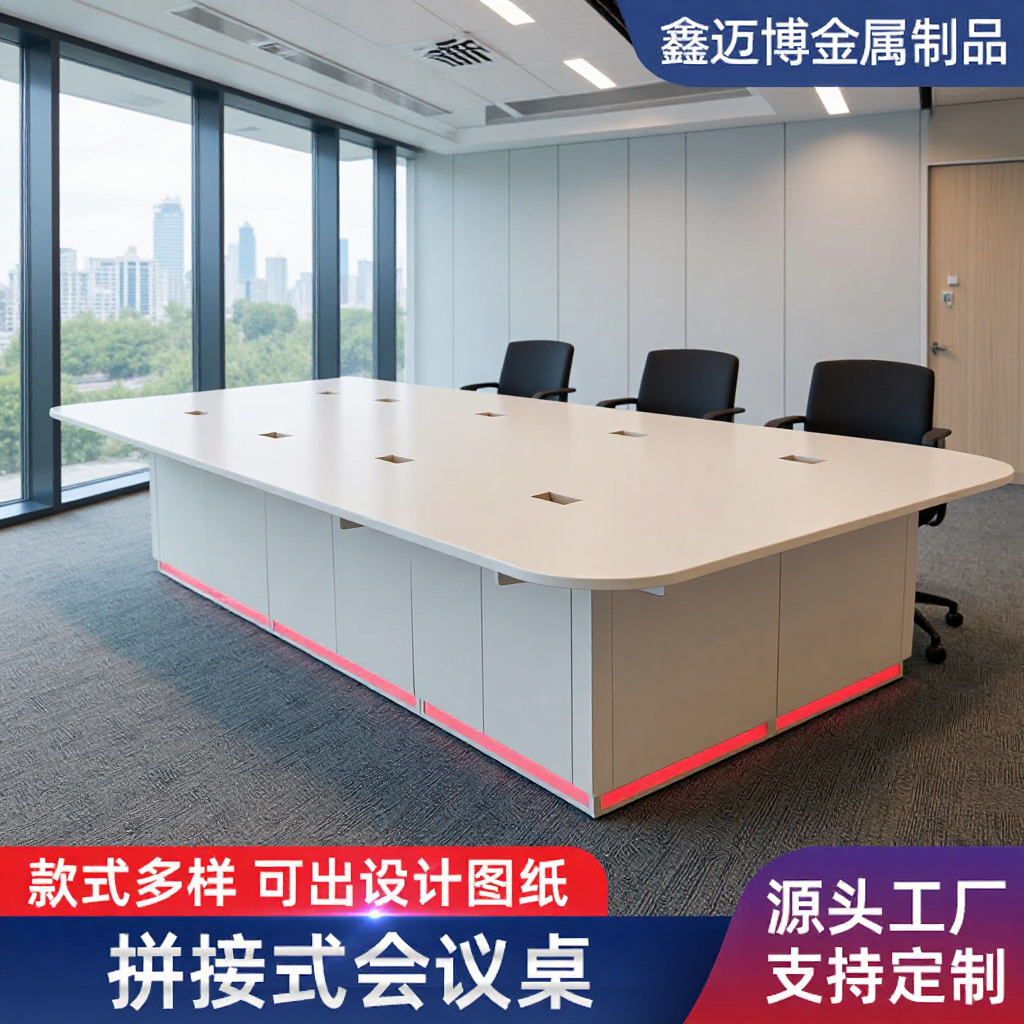 Modern Enterprise Large Negotiation Office Desk Commercial Oval Conference Room Long Table Command Center Dispatch Table