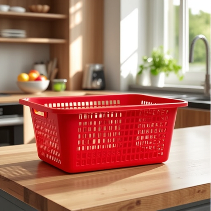 白色红色绿色收纳筐塑料收纳篮塑料筐长方筛桌面小篮子厨房洗菜篮
