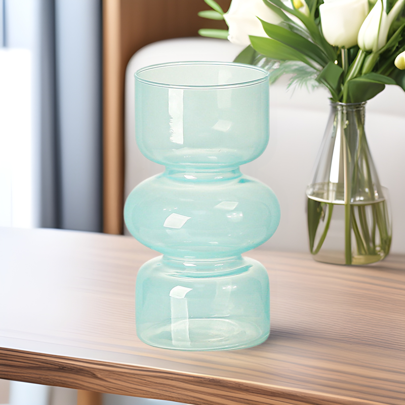 Simple Chinese style glass vase wholesale living room flower arrangement decorative small vase retro ins style Handicraft ornaments