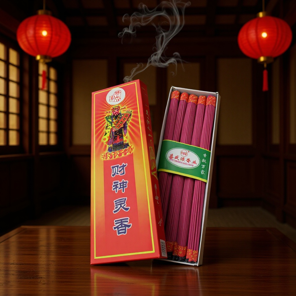 盒装五股观音财神香檀香线香家居香薰32厘米红色佛香批发