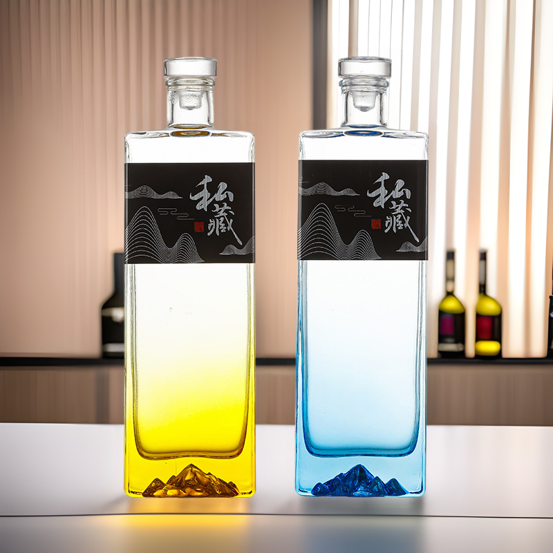 玻璃酒瓶空瓶子一斤装高档密封自酿泡酒瓶专用礼盒透明白酒瓶家用