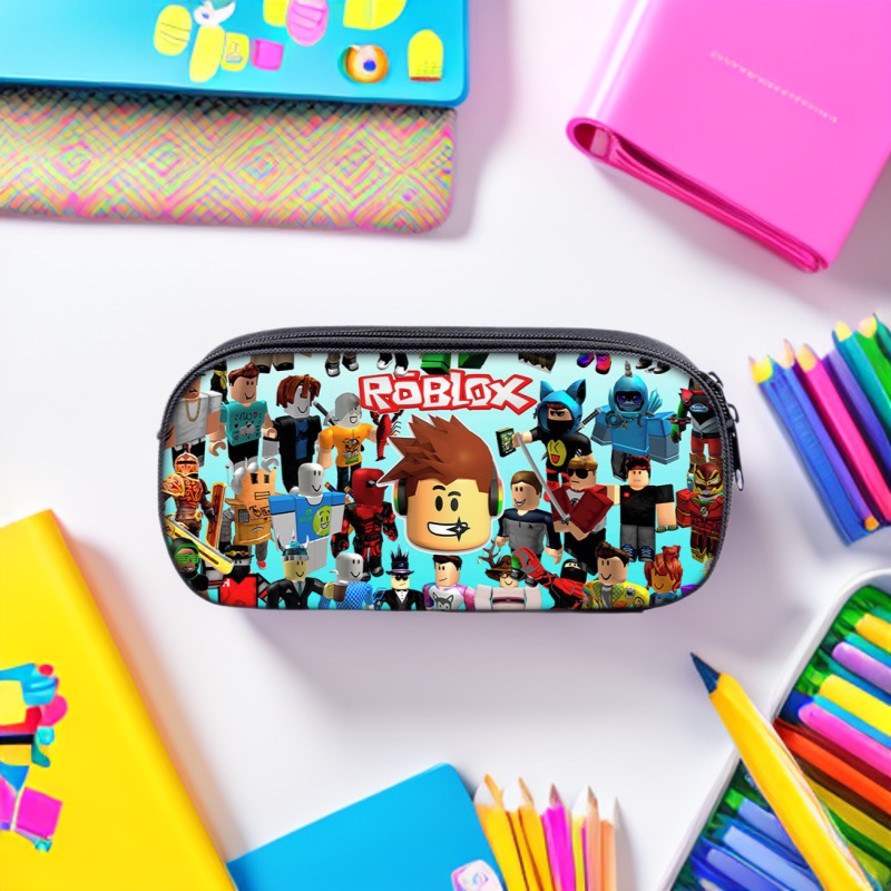 Roblox pencil case, single-layer pencil box, children's stationery storage bag, Roblox custom design children's stationery storage