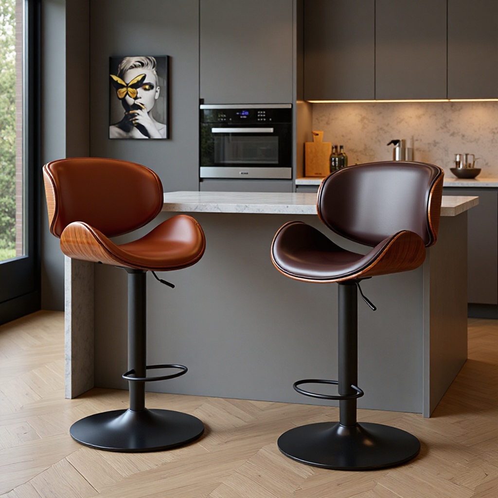 Light Luxury Bar Chair Can Be Lifted and Rotated for Home Bar Office Cashier High Stool Chair Without