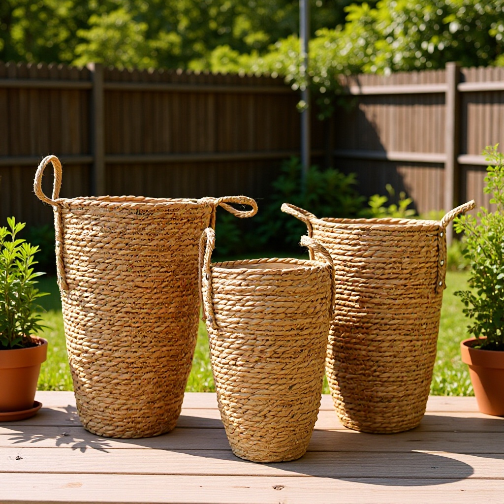 Nordic straw woven flower basket Large Vase decoration living room flower arrangement starry dried flower modern minimalist rattan flower pot