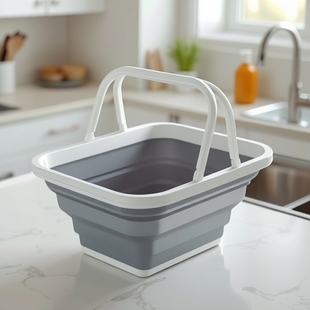 Multifunctional Folding Mop Bucket, Foot Soaking Bucket, Draining Bucket, Portable Plastic Bucket, Large Capacity Square Bucket, Household Storage Basin