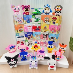 メーカー卸売互換性のある組み立て式連結ブロック、小さな粒子の子供向け知育玩具、エッグフィギュア、置物