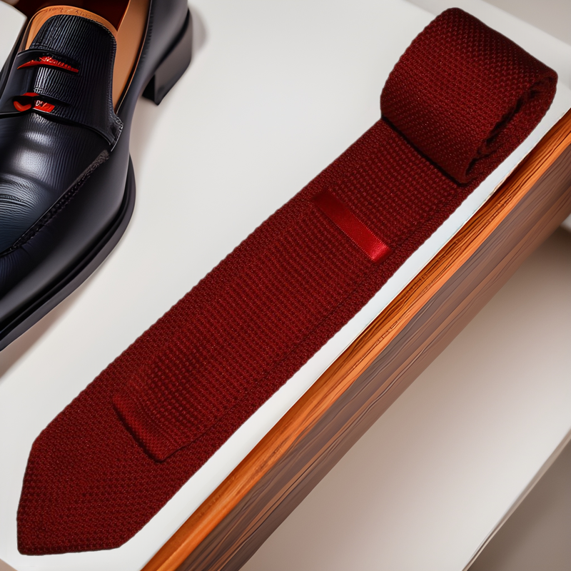 New 7cm polyester wool business casual fashion men's pointed arrow knitted tie in stock wholesale