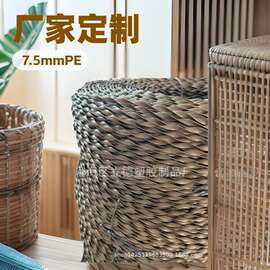 厂家定制生产7.5mPE编织扭纹扁带工艺品编织仿藤编塑料条亚马逊