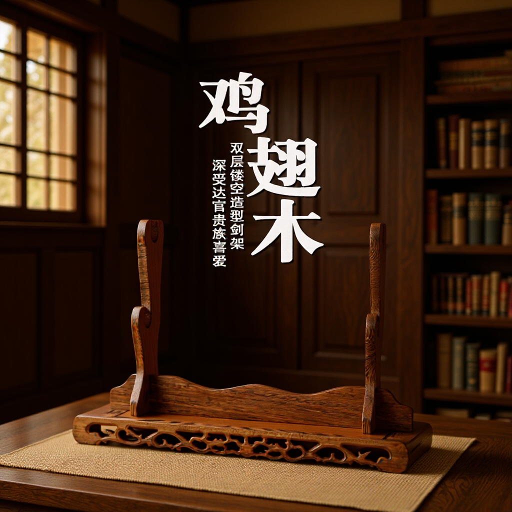 Sword Rack Chicken Wing Wood Mahogany Sword Rack Solid Wood Base Living Room Sword Rack Sword Rack Sword Holder Sword Holder