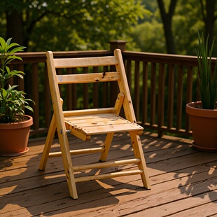 Chengdu Foldable Solid Wood Chair Outdoor Dormitory Chair with Backrest Small Seat Leisure Chair Balcony Chat Chair