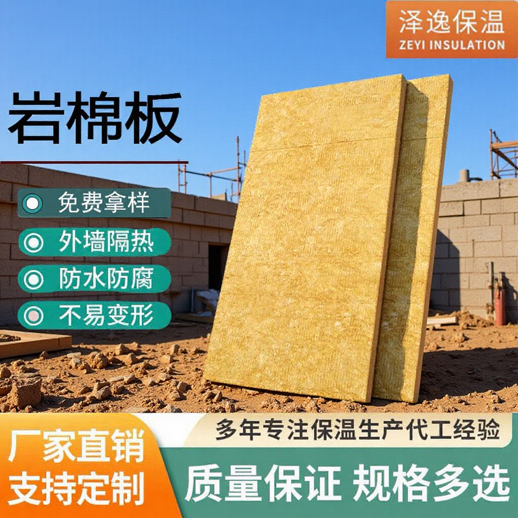Exterior Wall Insulation Rock Wool Insulation Board Building Exterior Wall Fireproof Flame Retardant Sound Insulation Sound Absorption Noise Reduction Rock Wool Board