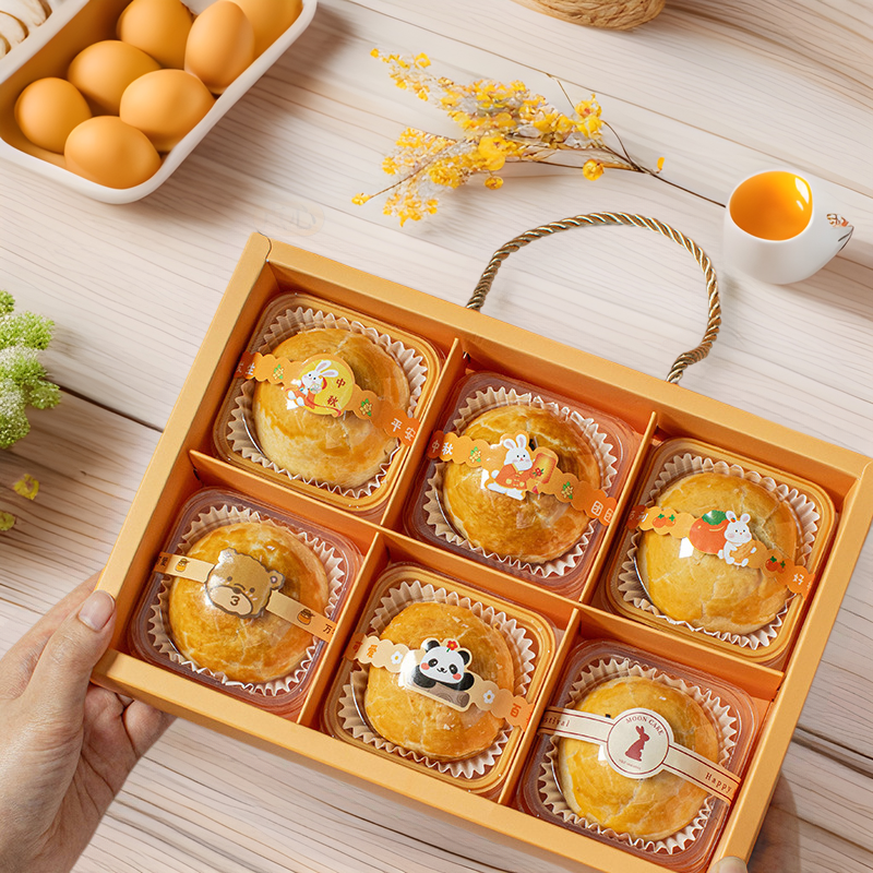 Egg Yolk Crisp Packaging Box Single Transparent Plus High Snow Mei Niang Iced Skin Moon Cake Mung Bean Cake Baking Box with Seal Blister Box