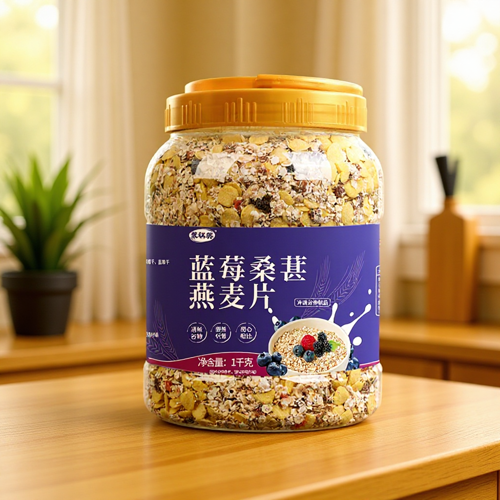 蓝莓桑葚燕麦片饱腹谷物代餐主食免煮中老年营养早餐