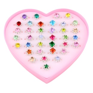 [Hot Selling] Children's Diamond Ring Princess Ring Shake Tone with Parent-Child Ring to Send Girlfriend Full of Diamond Girls' First Jewelry