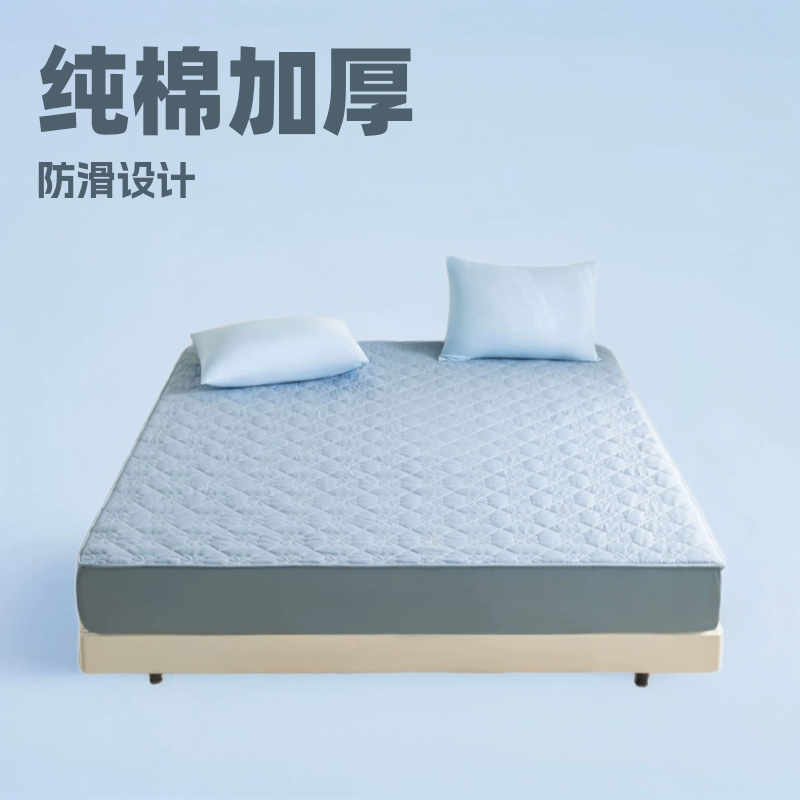 Стеганая простыня из чистого хлопка, цельная, из мытого хлопка, утолщенная противоскользящая кровать, защита для матраса Simmons, можно использовать в любое время года.