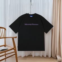 WASSUP BEAVER基础字母国潮长袖情侣款短袖T情侣装休闲百搭旗舰店