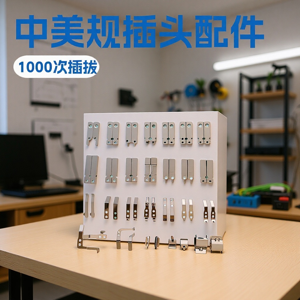 五金冲压弹片 接触片 夹片 电源插头中规美规插头片