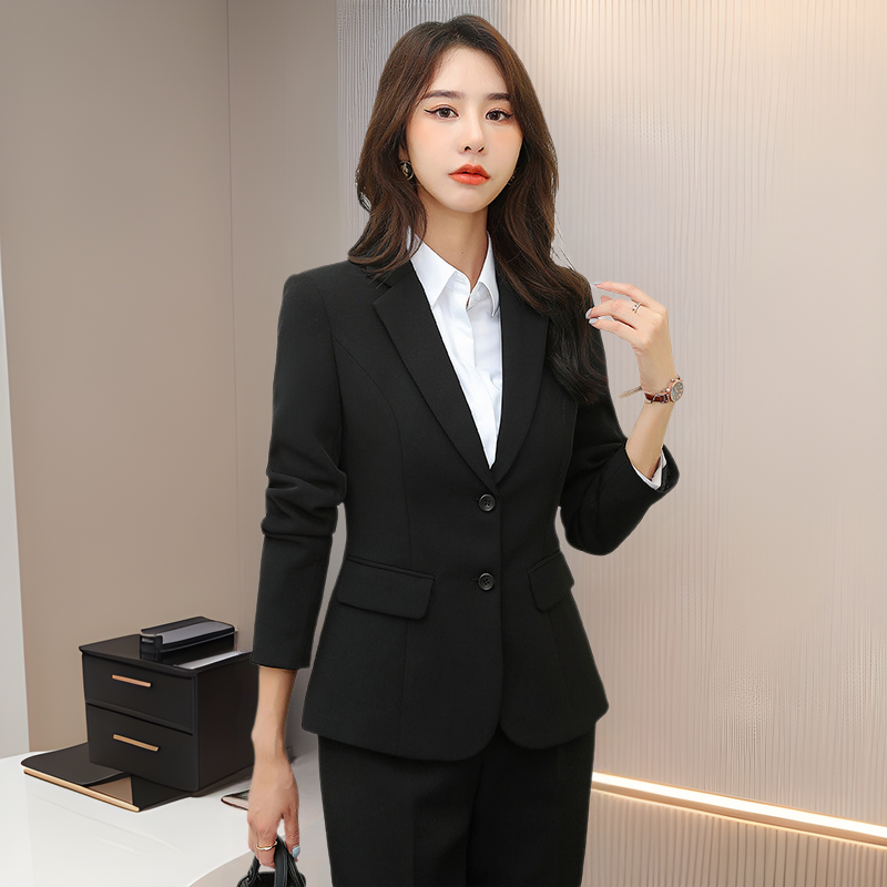 New Black Professional Suit Women's Spring and Autumn Suit Jacket Business Slim-fit Suit Women's Dress