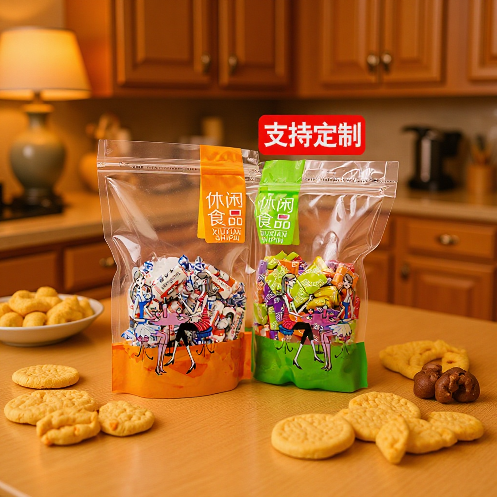 Snack Food Packaging Ziplock Bag Specialty Melon Seed Candy Zipper Stand-Up Bag Dry Nut Snack Plastic Seal Bag