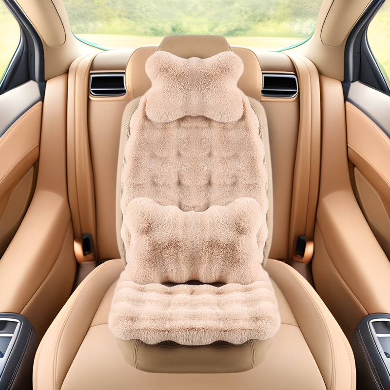 汽车冬季毛绒坐垫四季短毛绒车靠背加厚车内通用座垫套座椅后排