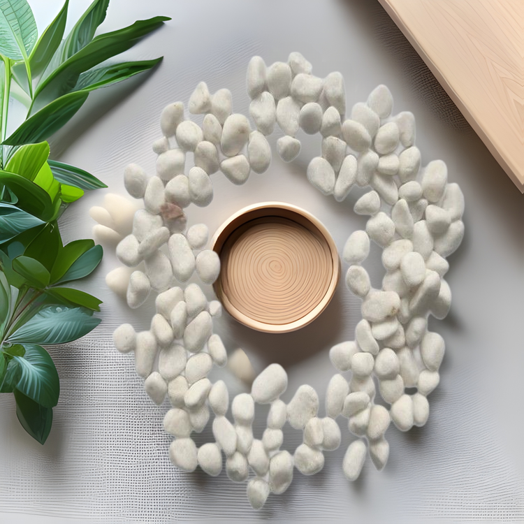 White Pebble Paving Small Stone Garden Flower Pot Paving Stone Courtyard White Stone Paving Landscaping White Stone