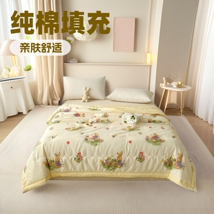 Mother and infant grade soybean quilt spring and autumn quilt summer quilt floral lunch break dormitory air conditioning quilt pure cotton quilt core machine washable