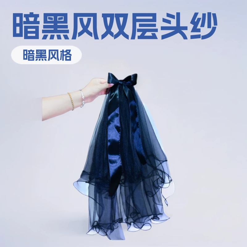 Black hair accessory with bow, halloween