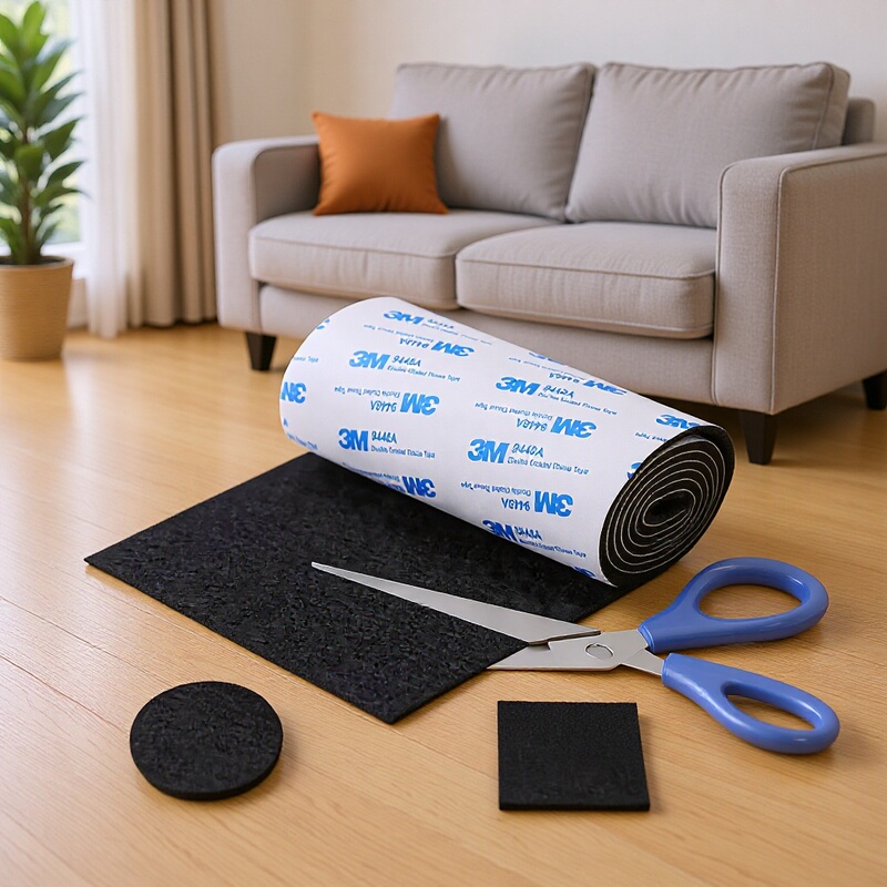 Amazon Felt Pads for Floor, Bed, Furniture, Table and Chair Legs, Anti-Slip Pads, Shock-Absorbing and Noise-Reducing Self-Adhesive Felt Strips and Rolls