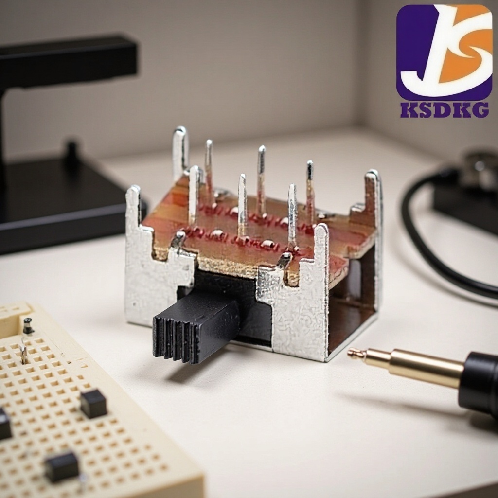 迷你二档拨动开关6脚 侧面2档拨段开关2P2T 长柄二位拨码开关横柄